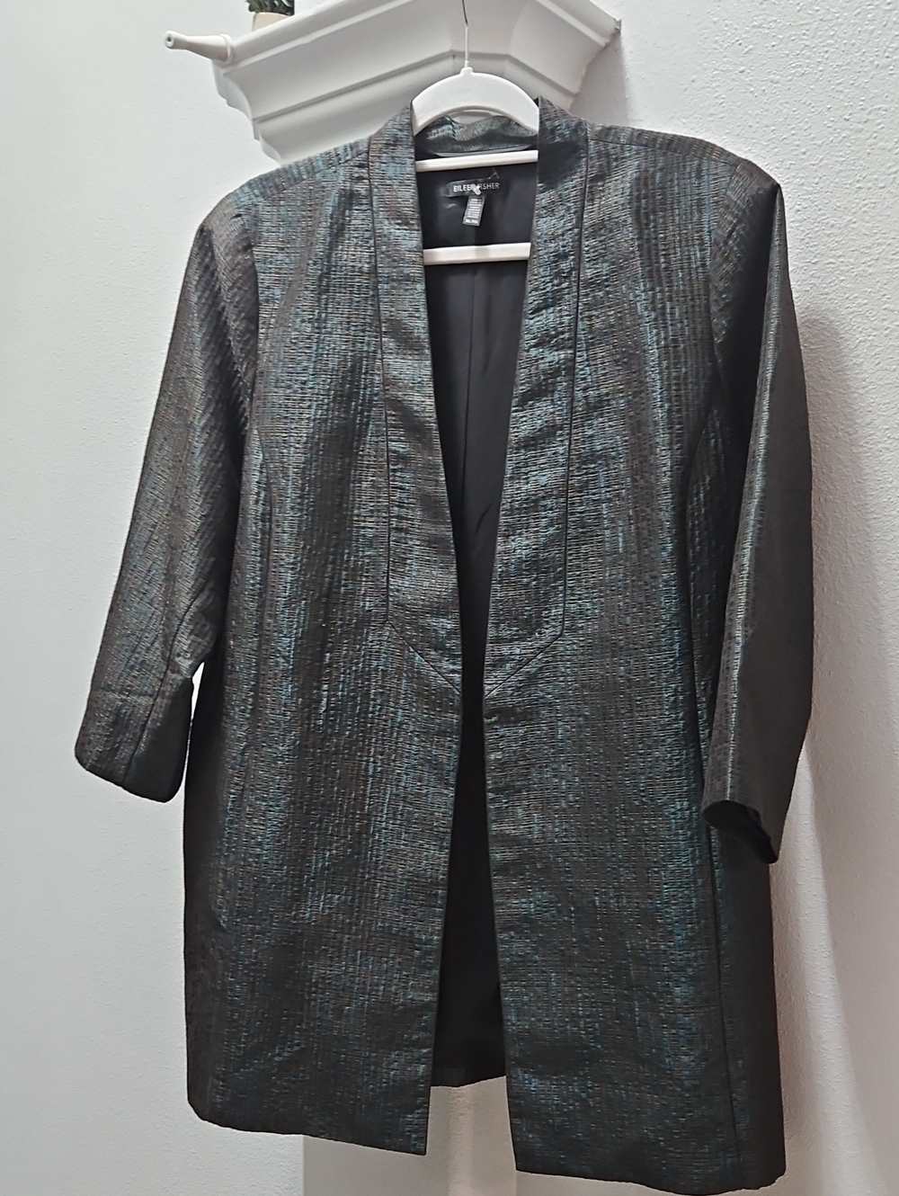 EILEEN FISHER PINE INFINITY JACQUARD SHAWL COLLAR JACKET